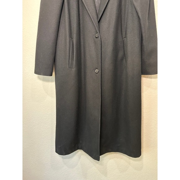 Hunters Run Womens Wool Blend Long Trench Coat Black Vintage Union Made USA - Picture 8 of 10